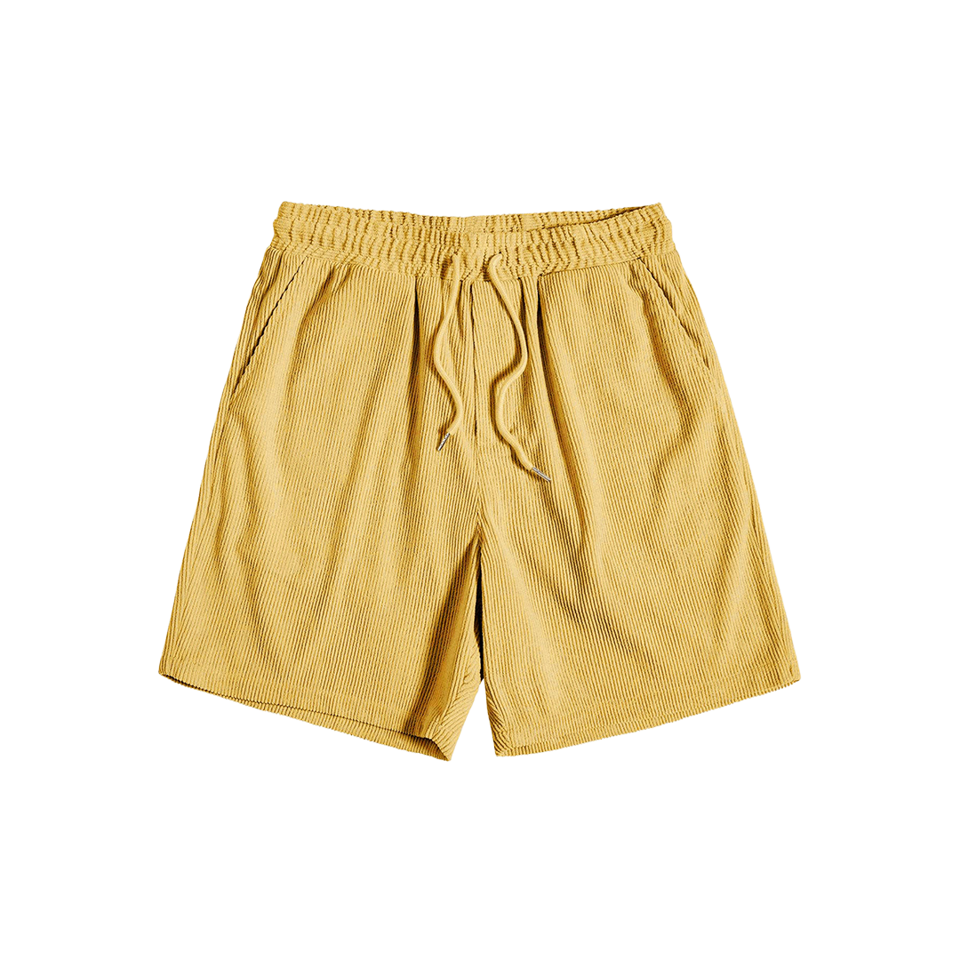Short-Sleeved Corduroy Button Up Shirt & Shorts